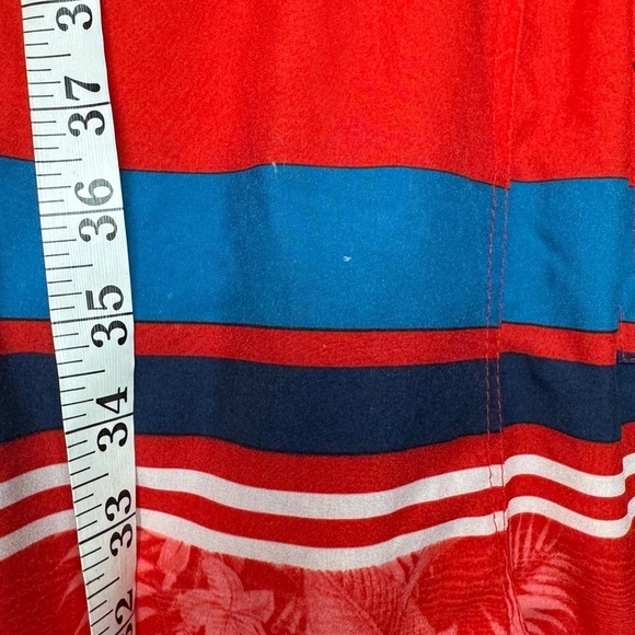 Spyder Boys Red Blue Striped Tropical Floral Drawstring Swim Shorts Size XL - Picture 9 of 15